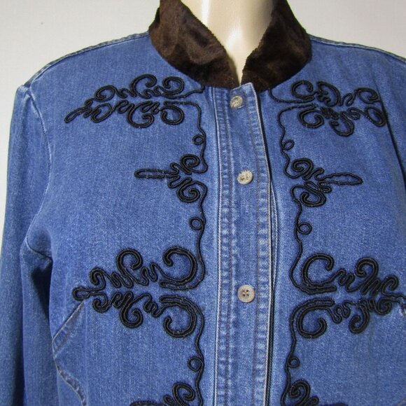 HAIRSTON ROBERSON Denim M Cowgirl Shirt Shacket Western Rodeo Button Front - Picture 2 of 12